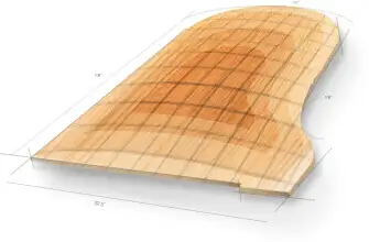 Illustration of a soundboard crafted by Lindeblad to Steinway piano specifications.