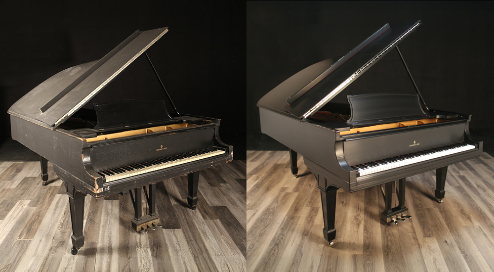 1923 Steinway B before and after restoration