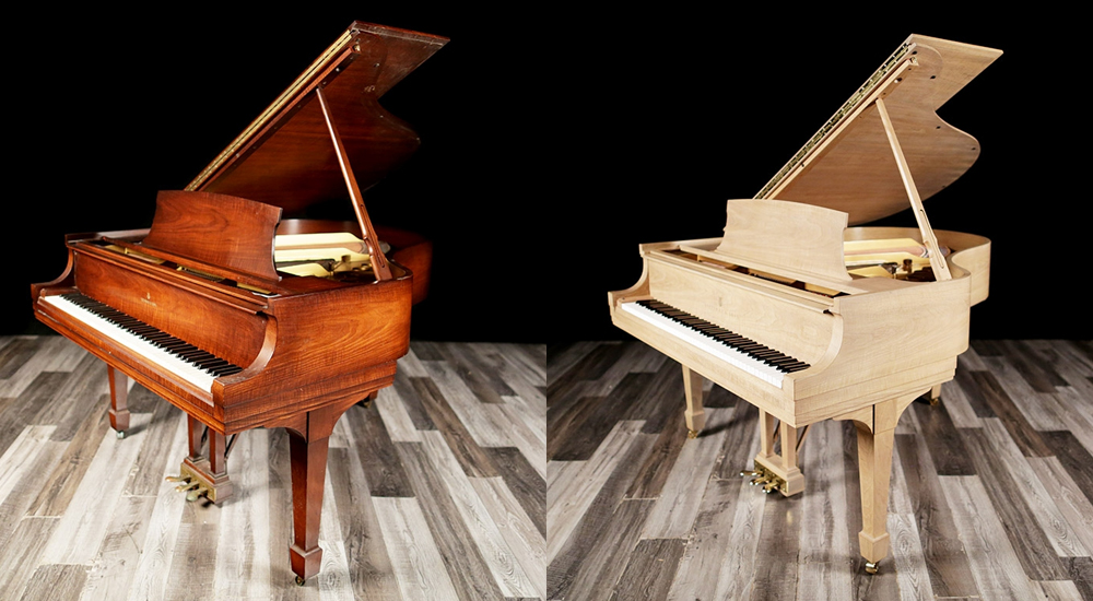 1940 Steinway M before and after restoration